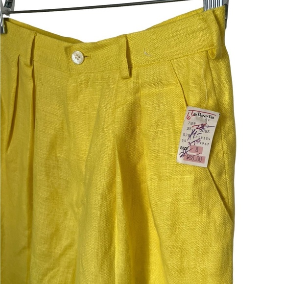 Vintage Talbots 100% Linen Yellow Shorts - Picture 2 of 6